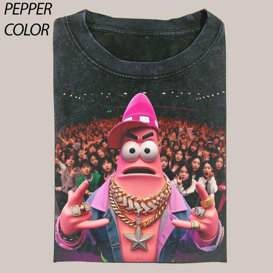 SpongeBob SquarePants star T-shirt, Drip Cartoon T-shirt, SpongeBob SquarePants Graphic T-shirt, Funny Graphic T-shirt, Unisex Movie Shirt Menswear