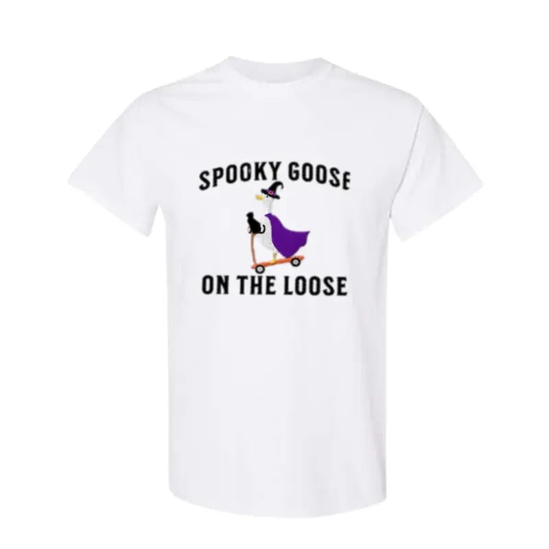 Spooky Goose On The Loose Sweatshirt, Silly Goose Halloween Hoodie, Funny Halloween Shirt, Trendy Goosee Hoodie, Humor Teestyle{n002}2