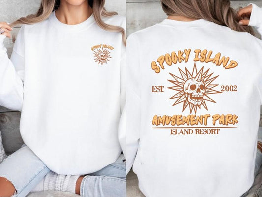 Spooky Island 2 side Shirt, Vintage Cartoon Halloween Movie Shirt, Spooky Island Disco Skull, Halloween Gift, Summer Spooky Shirt