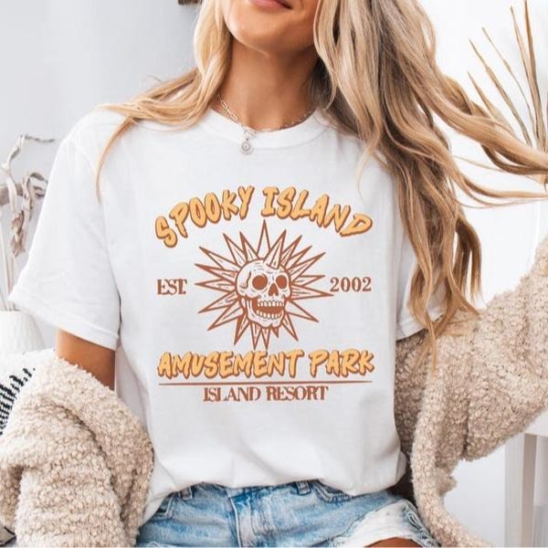 Spooky Island Shirt, Retro Halloween Movie, Disco Skull T-Shirt, 90s Nostalgia Halloween, Summer Spooky Shirt, Gift Idea
