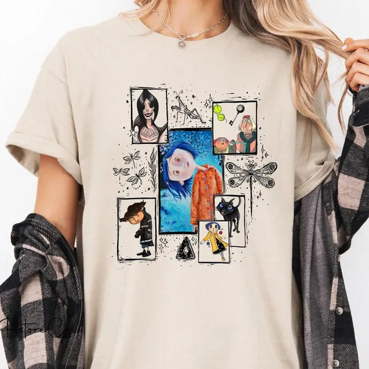Spooky Movie Halloween T-shirt_ Halloween Coraline Shirt_ Spooky Coraline Doll Sweatshirt_ Coraline Movie Shirt_ Halloween Horror Cartoon