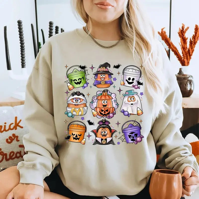 Spooky Nuggets Meal Bucket Sweatshirt, Halloween Chicken Nuggets Shirt, Funny Halloween T-Shirt, Trendy Halloween Sweatshirt, Spooky Season Shirt, Halloween Party Sweater