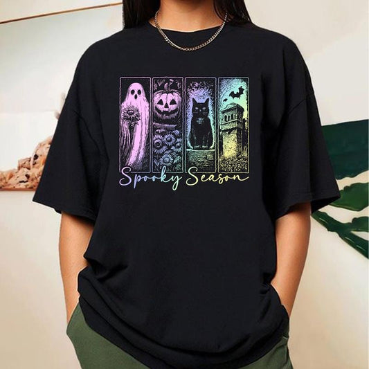 Spooky Season Shirt, Vintage Halloween Horror Night Comfort Color Tshirt, Retro Halloween Shirt