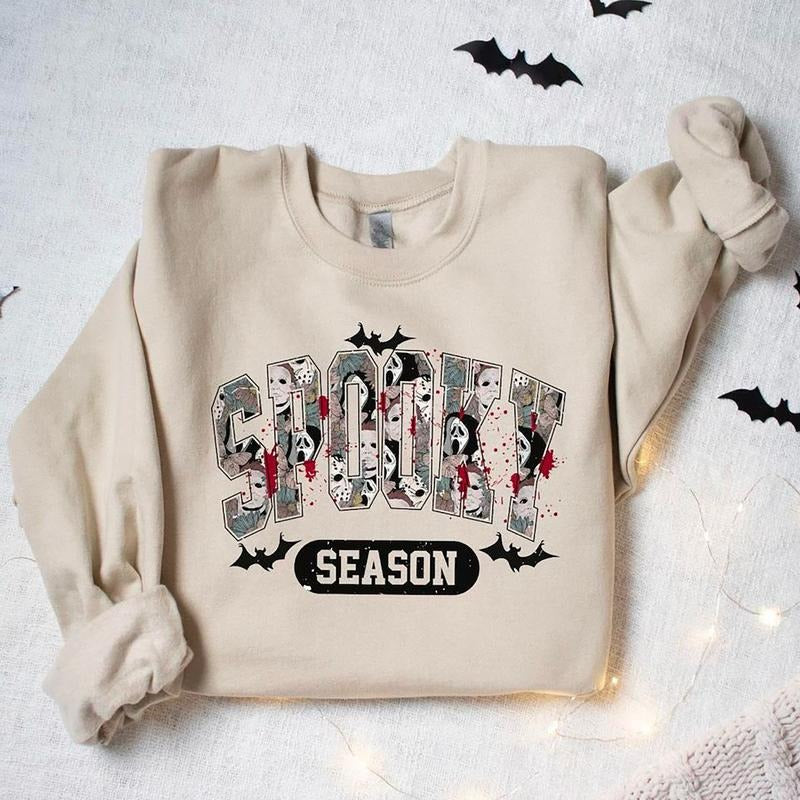 Spooky Season Sweatshirt, Halloween Sweatshirt For Women, Halloween Sweater, Halloween Movie Characters Shirt, Halloween Vibes Sweatshirt, Halloween Party Shirt, Halloween Characters Sweatshirt