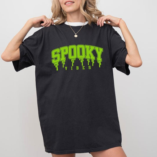 Spooky Vibes Comfort Colors Shirt, Spooky Season Unhinged Tees, Halloween Vibes Graphic Printed Tee, Halloween Party Oversized T-shirt, ChicCotton Co