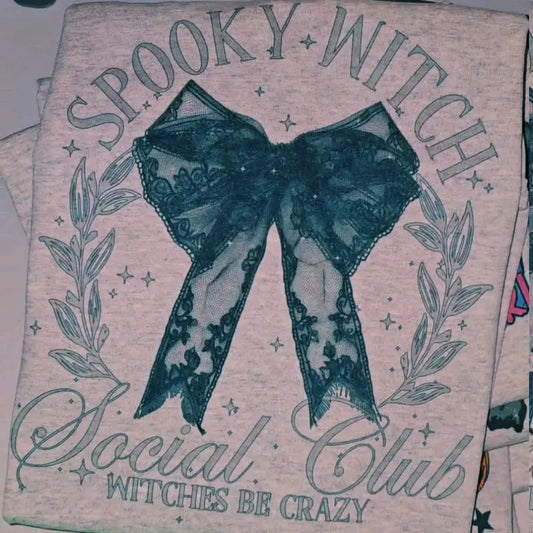 Spooky Witch Club Halloween Graphic Tee Loose fit