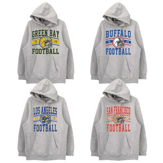 Sport Grey All Team Football Hoodie, Hometown Football Hoodie, Vintage Graphic Tees, Football Fan Gift, Unisex Hoodie