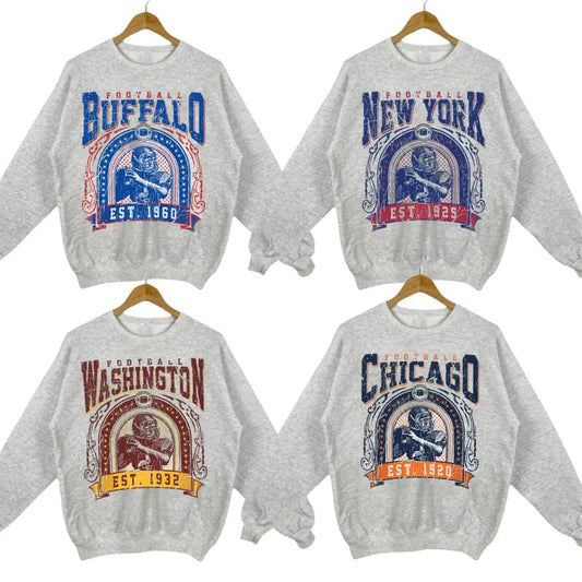 Sport Grey Football Sweatshirt - Classic Unisex Crewneck for Fans