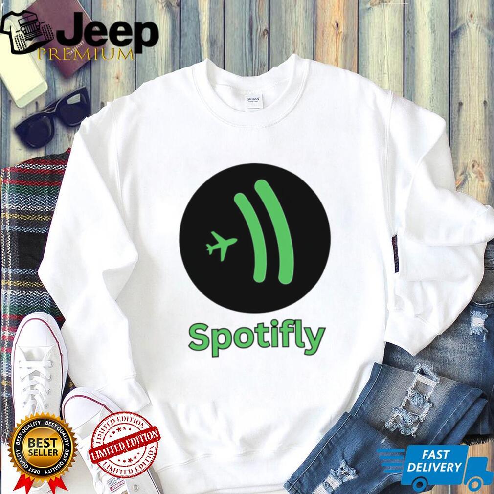 Spotifly Airplane Mode Travel Music Parody Logo T Shirt