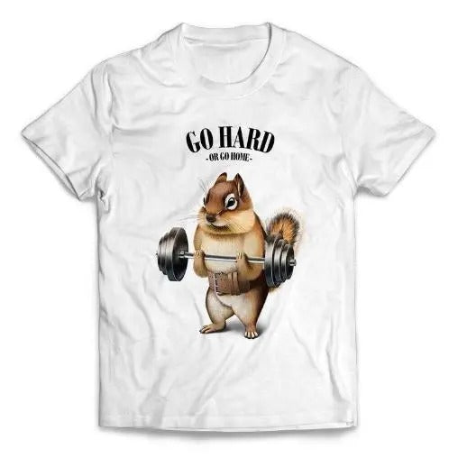 Squirrel Chipmunk Muscle Training and Weightlifting in Fitness Gym - Short-Sleeve Unisex T-Shirt Made in USA
