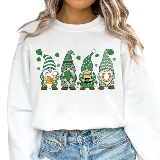 St Patrick's Day Gnome Sweatshirt, St Patricks Day Gnomes, St Pattys Day, Irish, St Patrick's Day Sweatshirt, Gift For Family Friends, Gifts For Saint Patrick's Day Sweater, Long Sleeve Tee Crewneck Fit Unisex