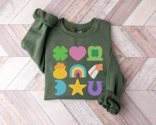 St Patricks Day Sweatshirt, Lucky Shirt, Lucky Charm Shirt, Saint Patrick's Day Apparel, St Pattys Day Sweatshirt,...