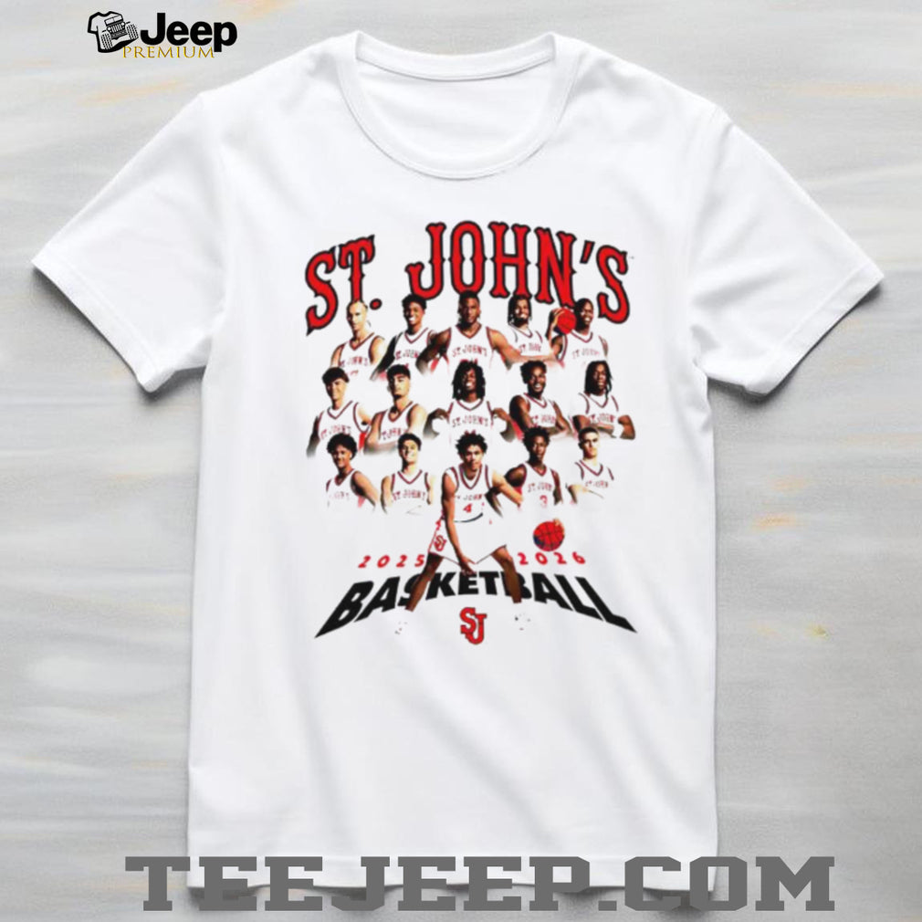 St. John’s Basketball 2025 2026 Team Roster Graphic White T shirt