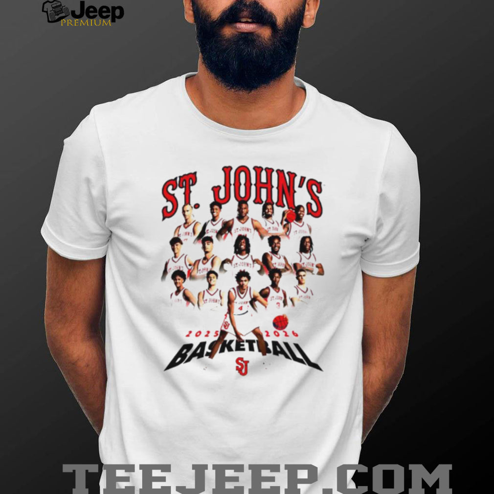 St. John’s Basketball 2025 2026 Team Roster Graphic White T shirt
