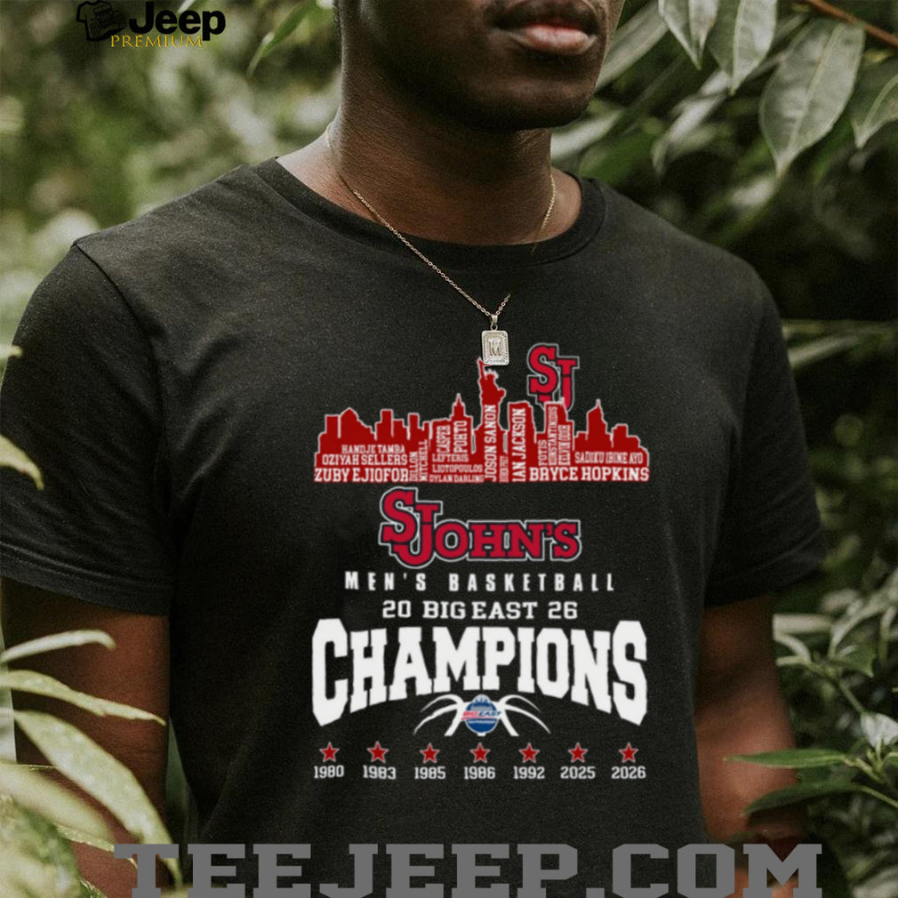 St. John’s Red Storm Men’s Basketball 2026 Big East Champions Skyline T Shirt