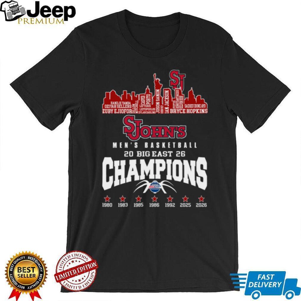 St. John’s Red Storm Men’s Basketball 2026 Big East Champions Skyline T Shirt