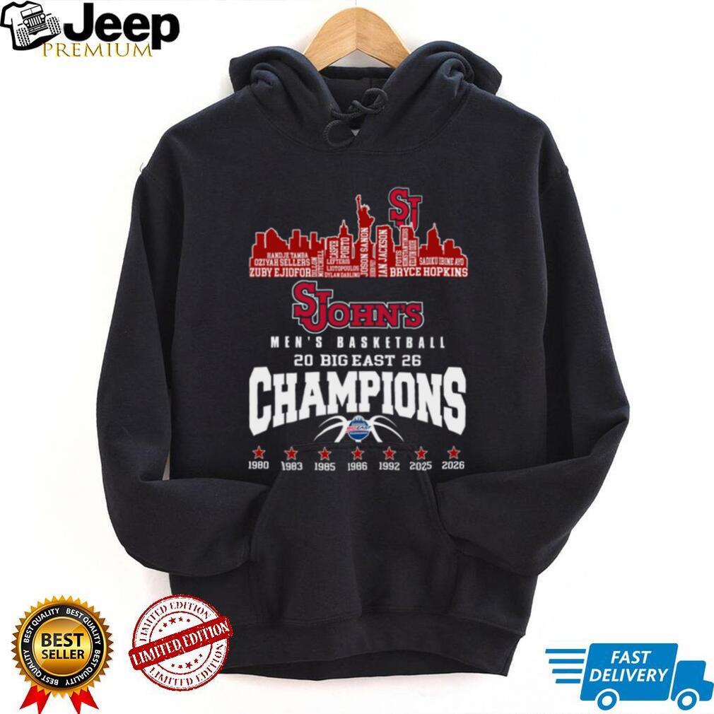 St. John’s Red Storm Men’s Basketball 2026 Big East Champions Skyline T Shirt