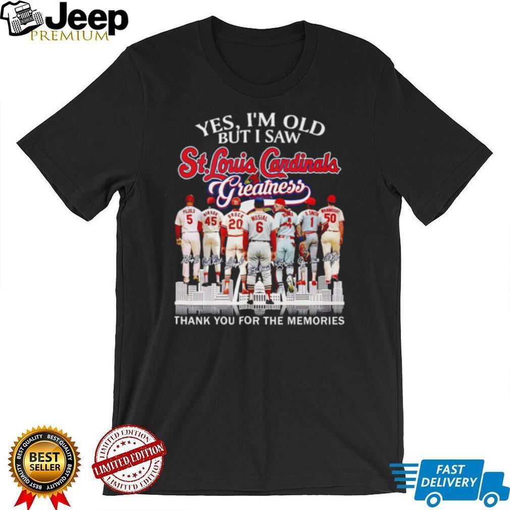St. Louis Cardinals Greatness Baseball Legends Team Signature T Shirt