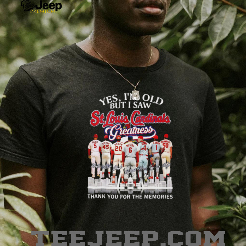 St. Louis Cardinals Greatness Baseball Legends Team Signature T Shirt