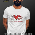 St. Louis Cardinals Peace Love Cardinals Baseball Fan T Shirt