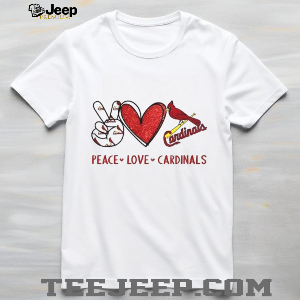 St. Louis Cardinals Peace Love Cardinals Baseball Fan T Shirt