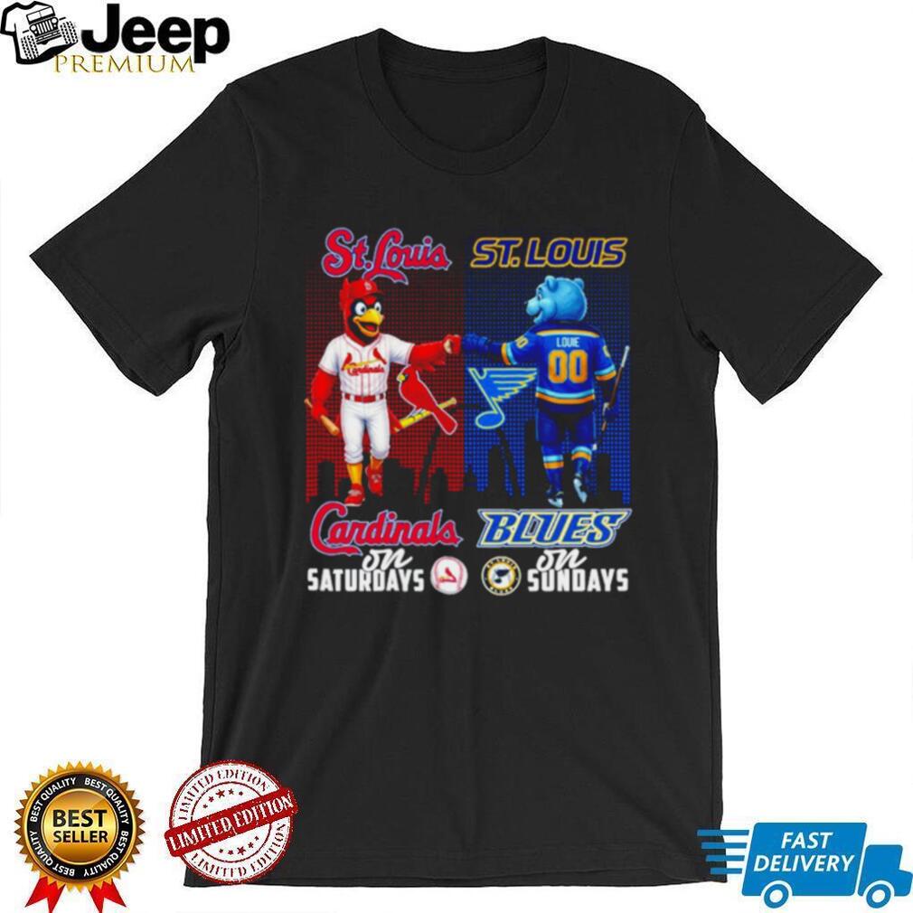 St. Louis Cardinals and Blues Sports Fan T Shirt Saturday Baseball Sunday Hockey T shirt
