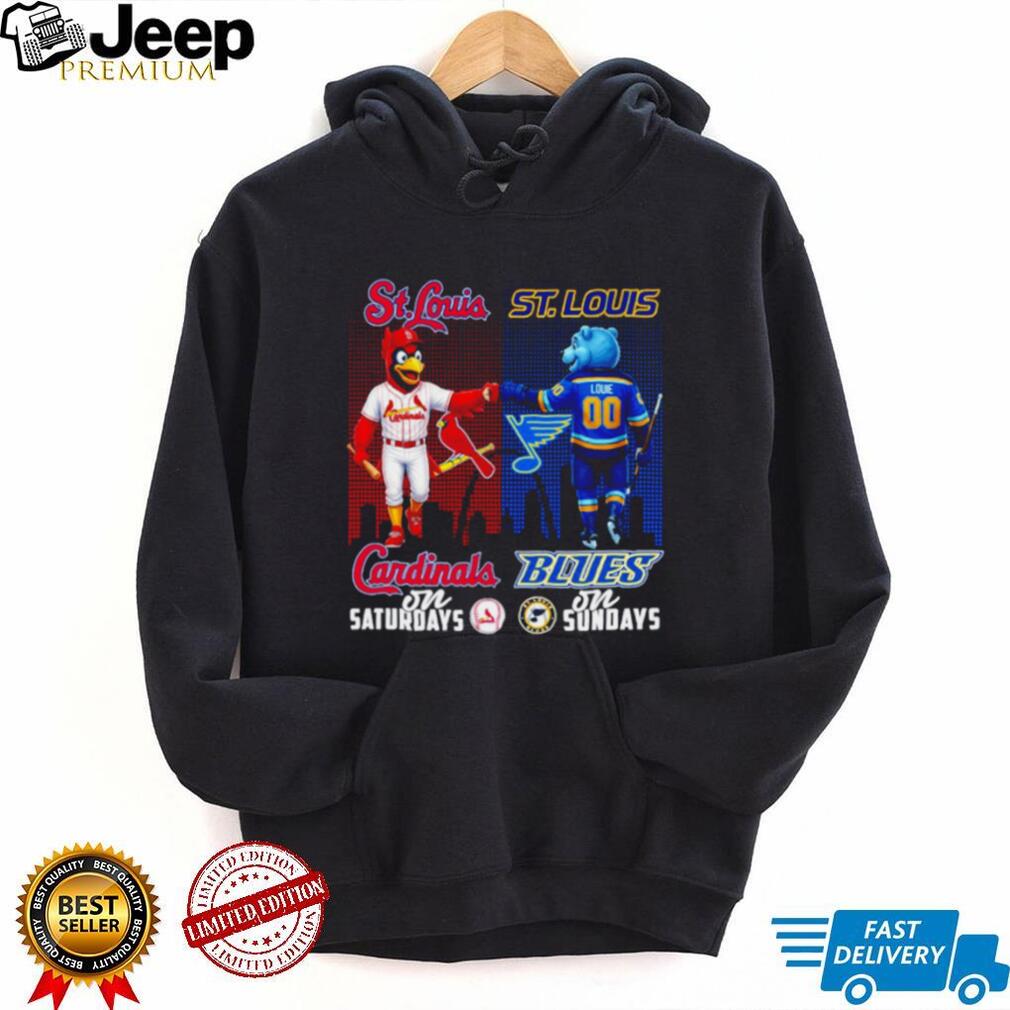 St. Louis Cardinals and Blues Sports Fan T Shirt Saturday Baseball Sunday Hockey T shirt