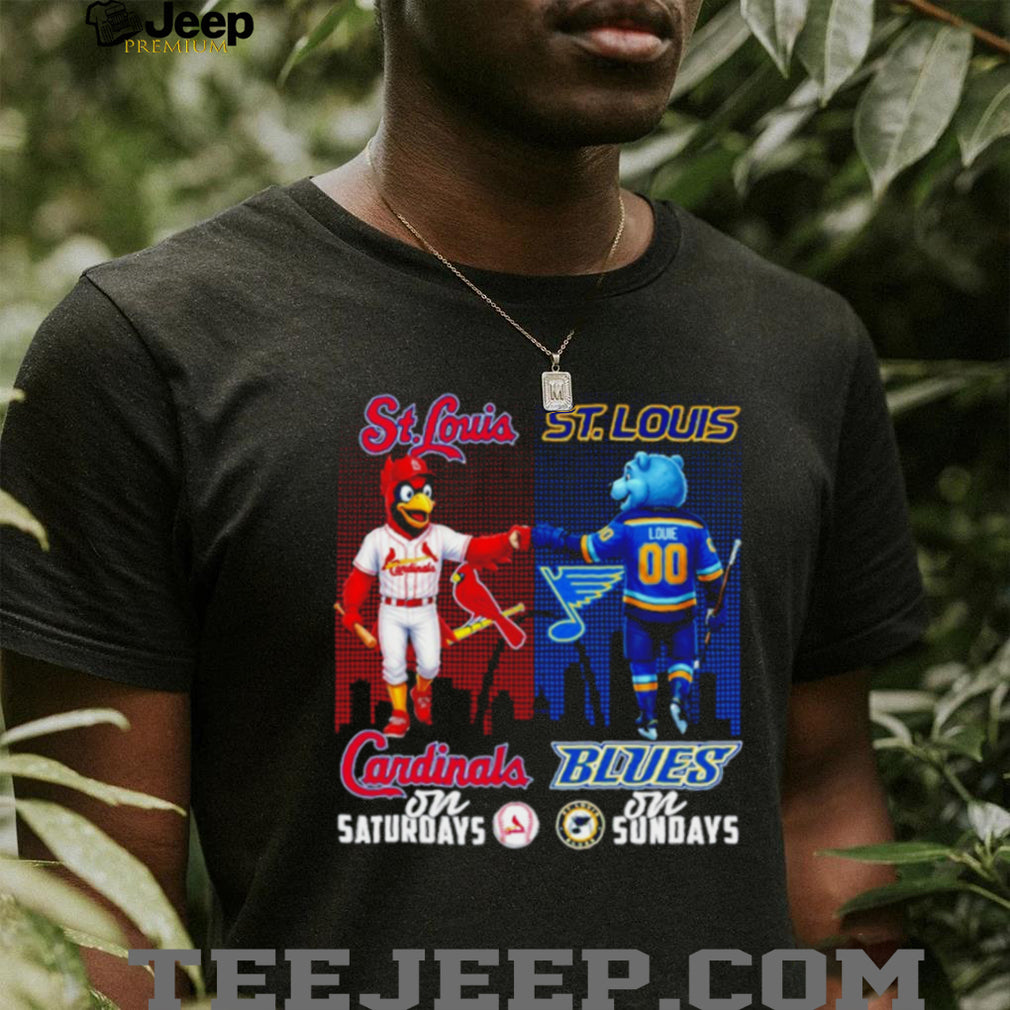 St. Louis Cardinals and Blues Sports Fan T Shirt Saturday Baseball Sunday Hockey T shirt