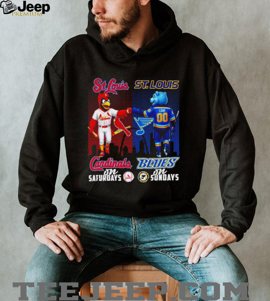 St. Louis Cardinals and Blues Sports Fan T Shirt Saturday Baseball Sunday Hockey T shirt