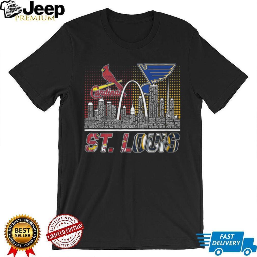 St. Louis City of Champions Cardinals and Blues Legends Skyline T Shirt