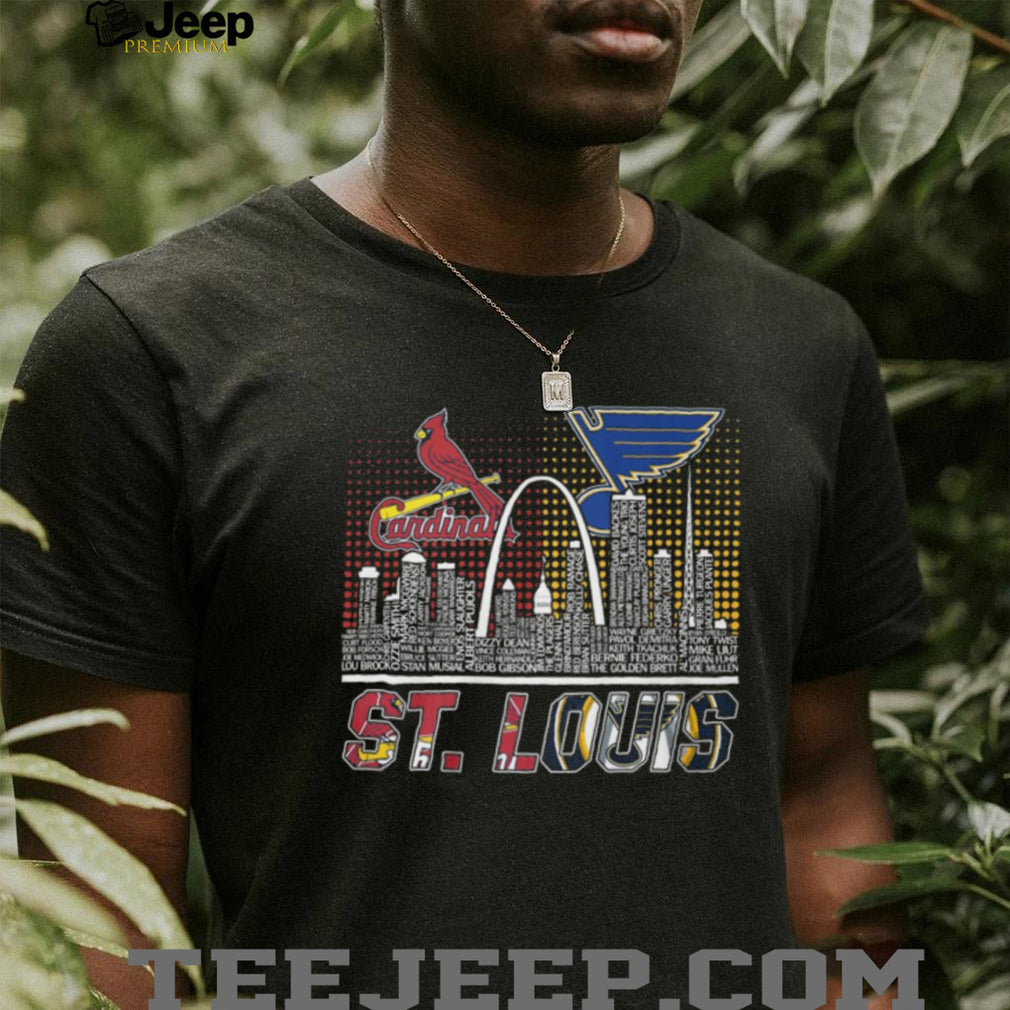 St. Louis City of Champions Cardinals and Blues Legends Skyline T Shirt