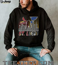 St. Louis Sports Legends Cardinals and Blues Skyline Typography T Shirt