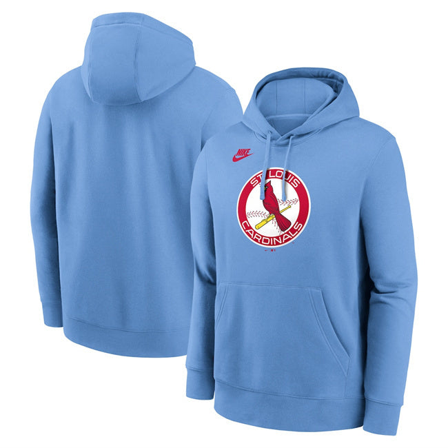St. Louis Cardinals Light Blue Cooperstown Collection Logo Club Pullover Hoodie