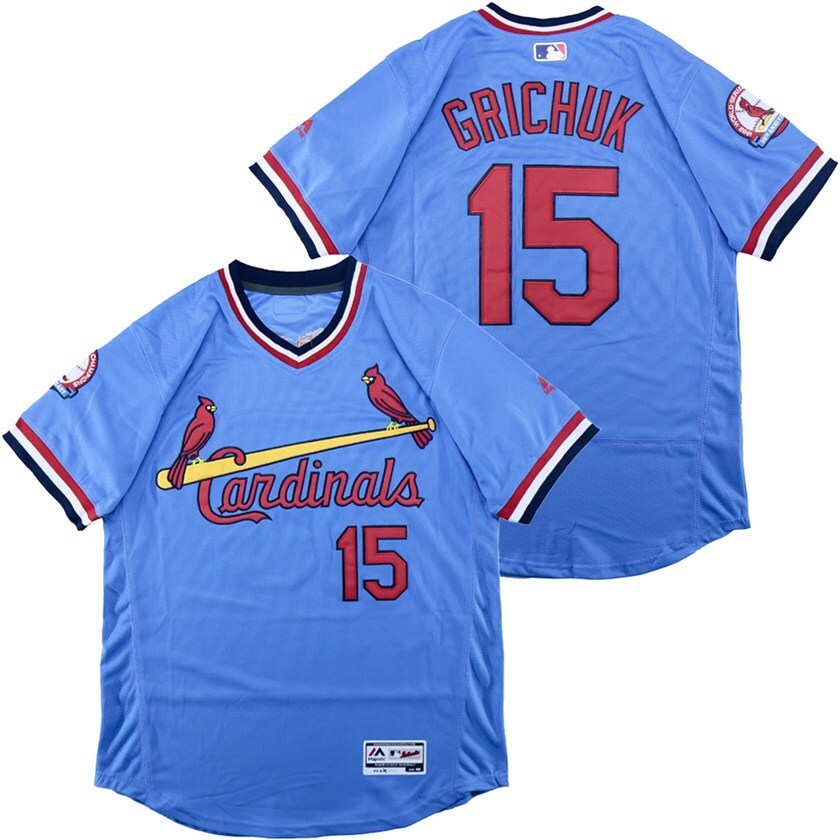 St. Louis Cardinals #15 Randal Grichuk Cardinals 15 Blue Pullover Elite