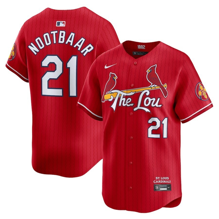 St. Louis Cardinals #21 Lars Nootbaar City Connect Limited Jersey - Red
