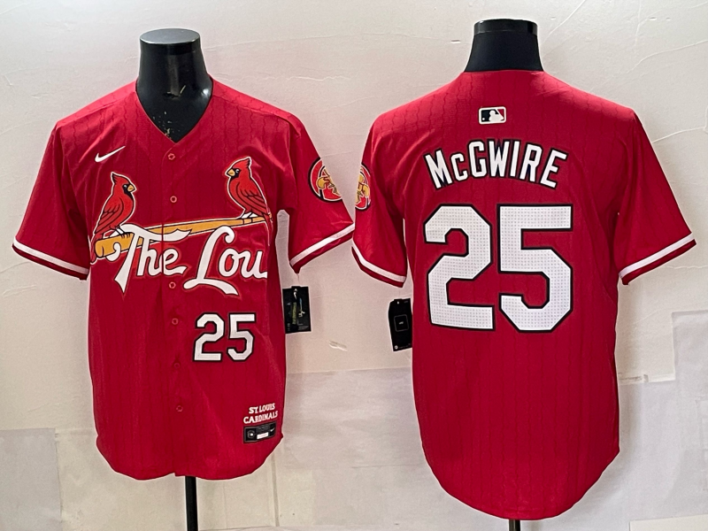 St. Louis Cardinals #25 Mark McGwire Red City Adult