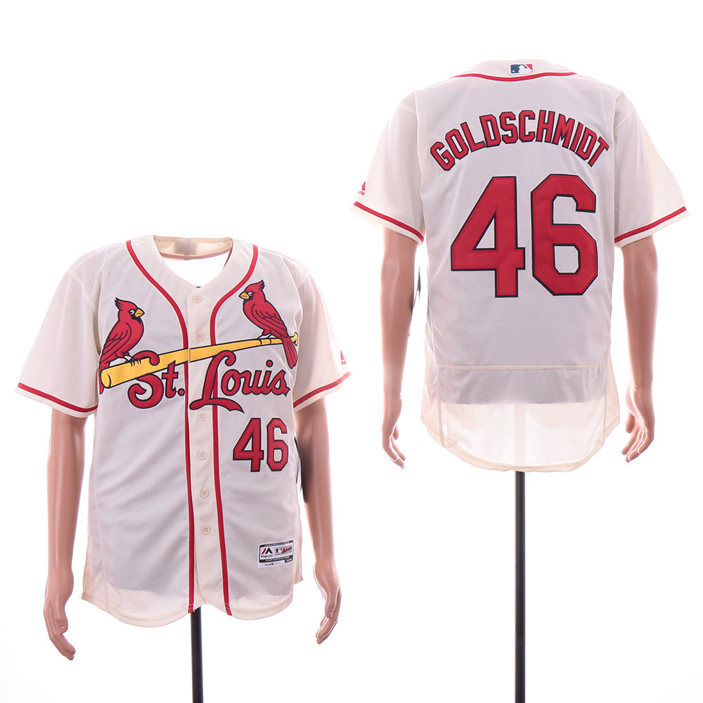 St. Louis Cardinals #46 Paul Goldschmidt Cardinals 46 Off-White Elite