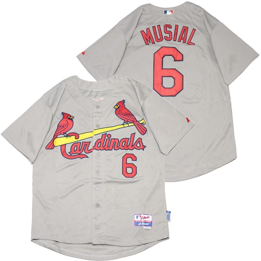 St. Louis Cardinals #6 Stan Musial Cardinals 6 Gray