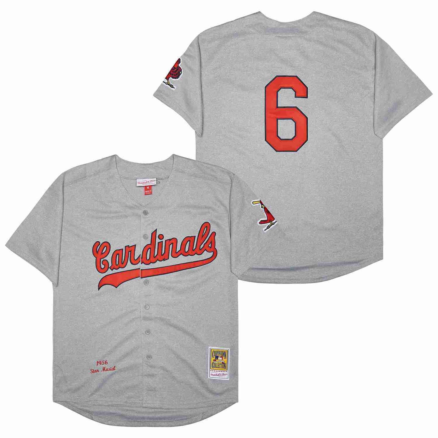 St. Louis Cardinals #6 Stan Musial Cardinals 6 Hemp Gray Retro 1956