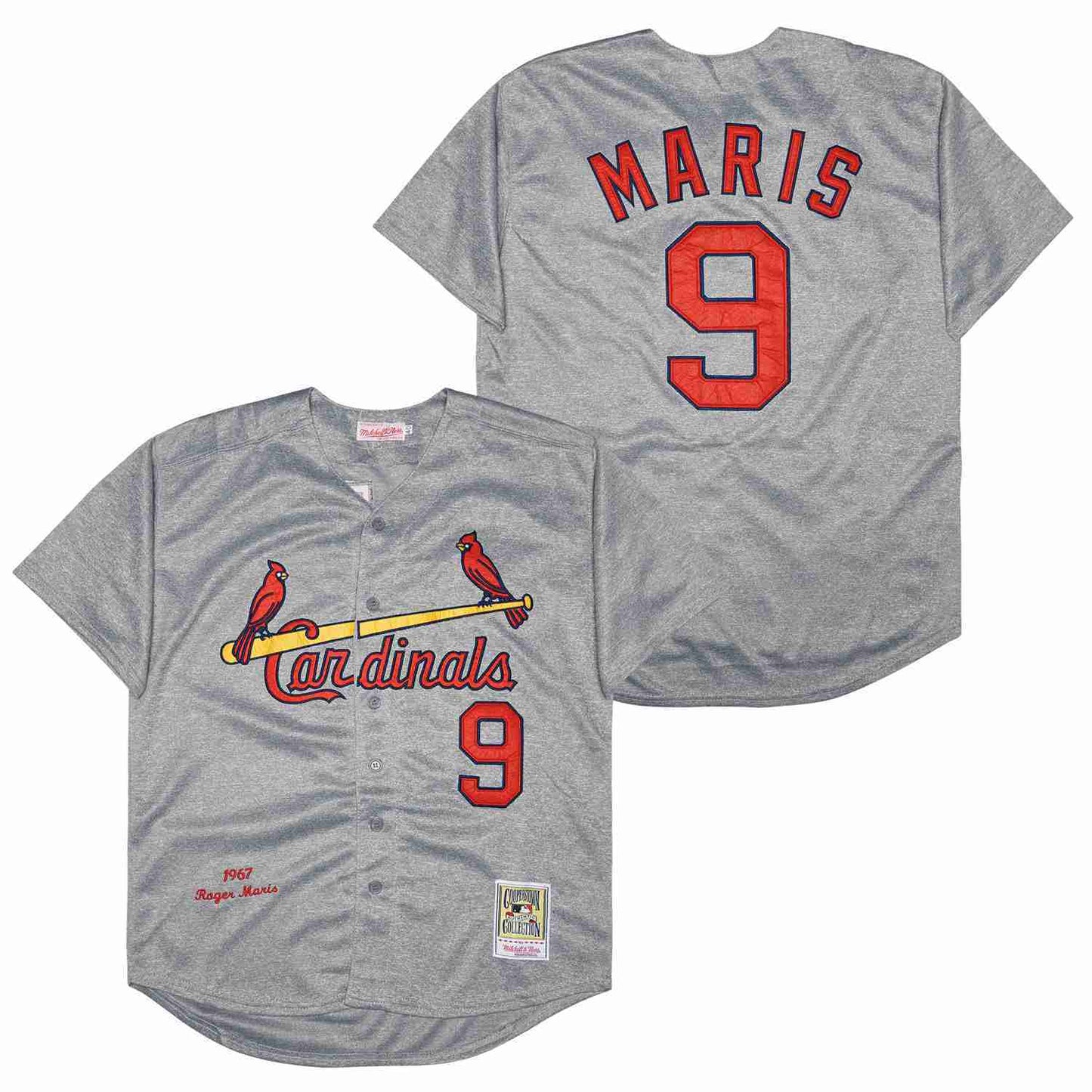 St. Louis Cardinals #9 Maris Cardinals 9 Hemp Gray 1967 Retro Style 1