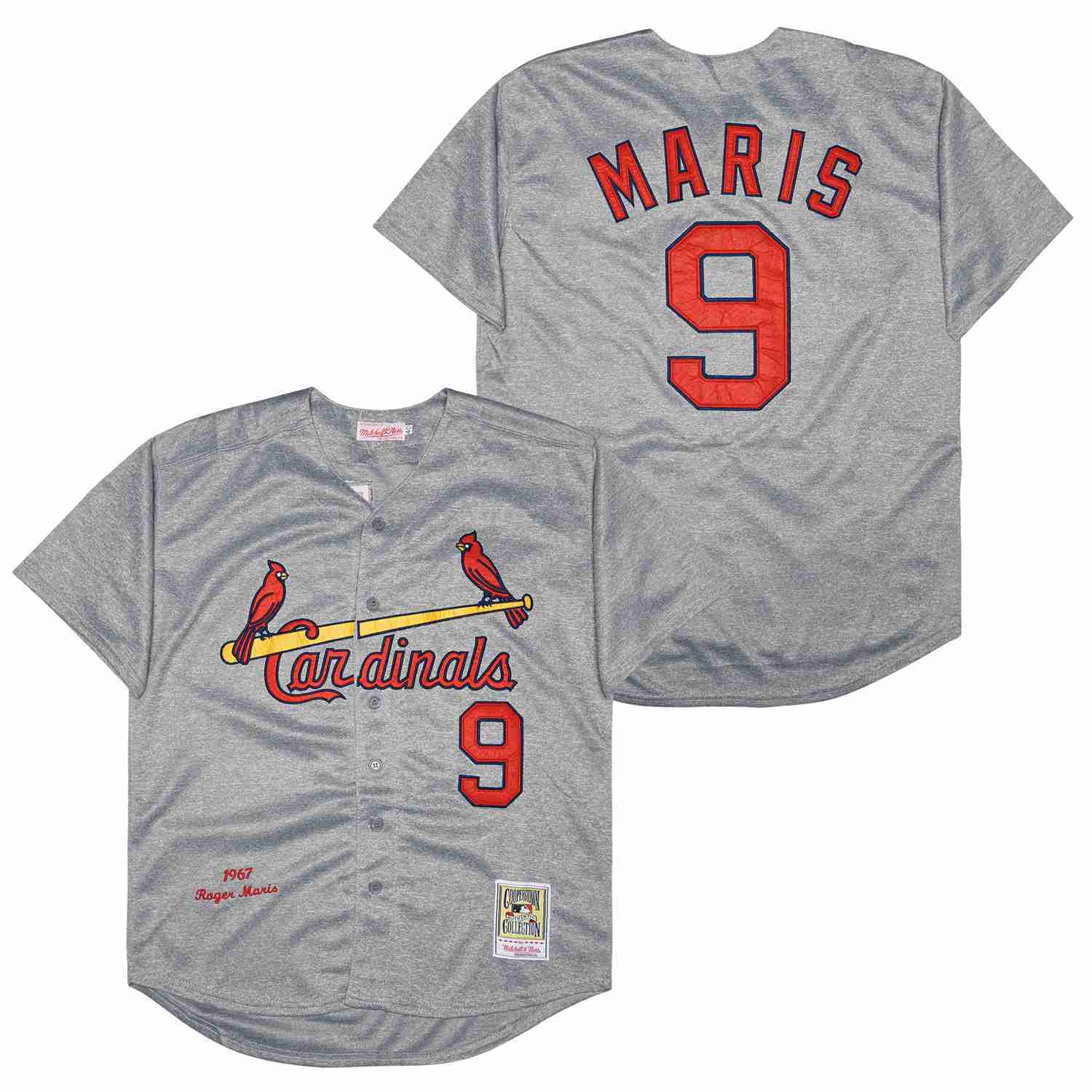 St. Louis Cardinals #9 Maris Cardinals 9 Hemp Gray 1967 Retro Style 1