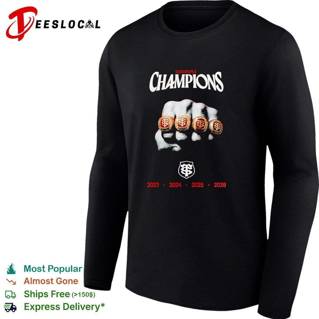 Stade Toulousain Quadruple Champions 2023 2024 2025 2026 Rugby Ring shirt