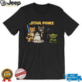 Star Paws Funny Cat Characters Parody Black T Shirt