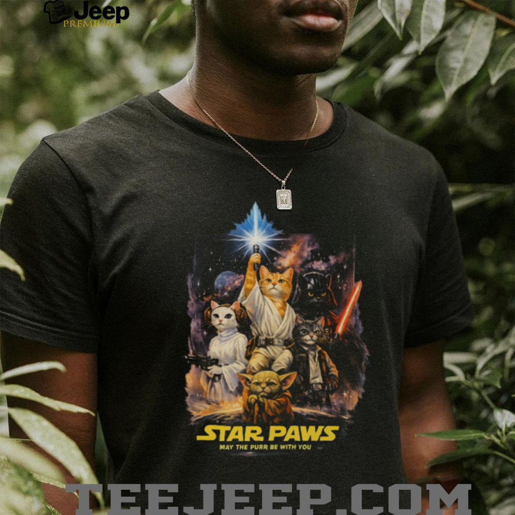 Star Paws May The Purr Be With You Sci Fi Cat Movie Parody T Shirt