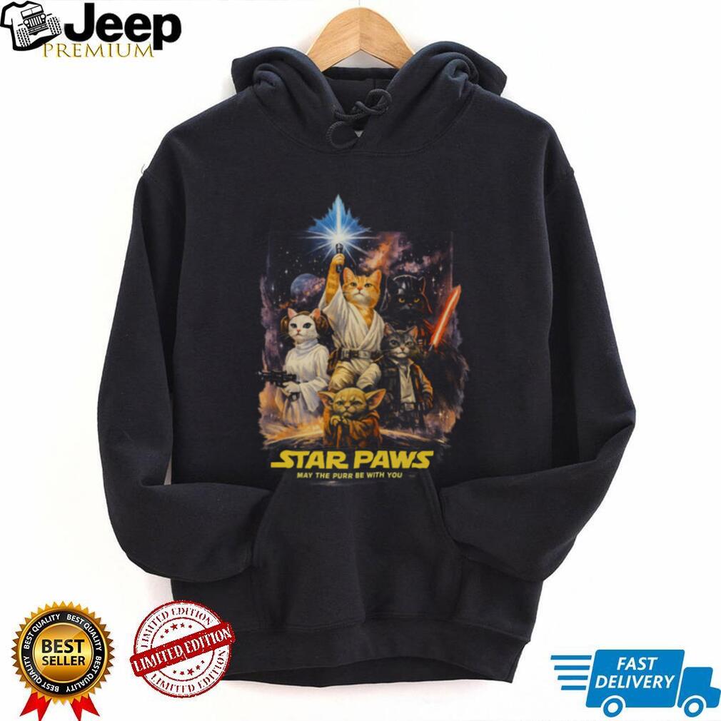 Star Paws May The Purr Be With You Sci Fi Cat Movie Parody T Shirt
