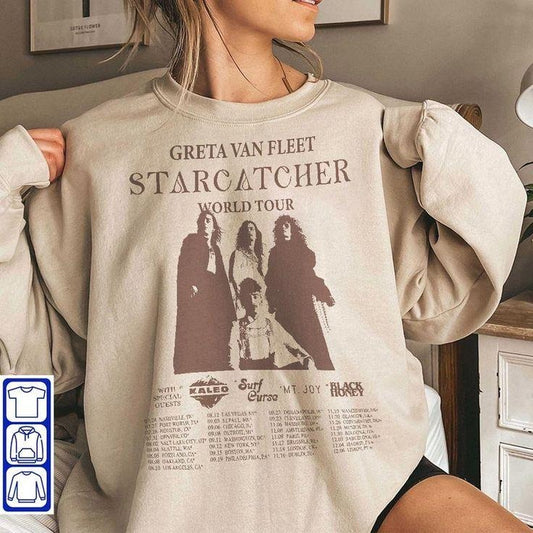 Starcatcher World Tour 2023 Sweatshirt - Greta Van Fleet Fan Merch, Concert Shirt Gift for Fans