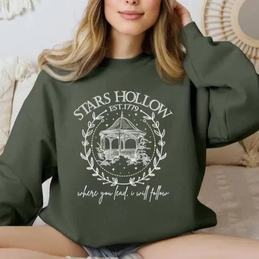 Stars Hallow sweatshirt, Where You Lead I Will Follow sweatshirt, Vintage Style Lukes Diner sweatshirt