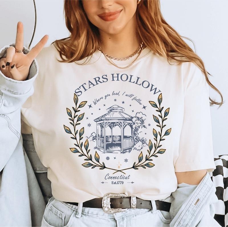 Stars Hollow Shirt ,Stars Hollow Where You Lead I Will Follow Shirt, Autumn Festival, Vintage Style Stars Hollow T-Shirt...