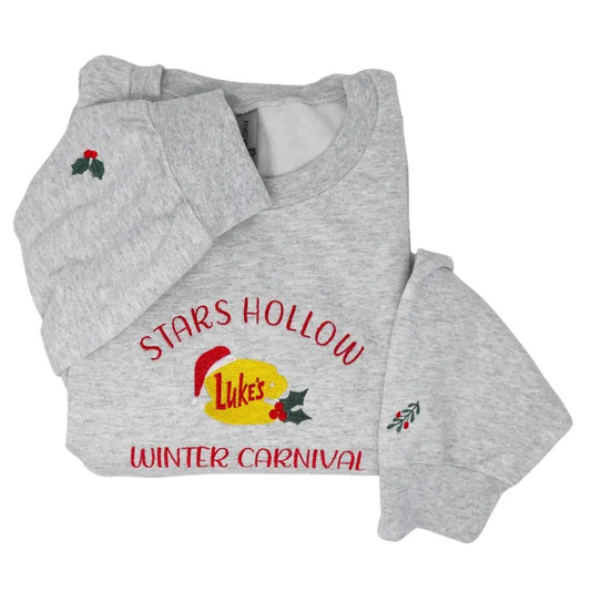 Stars Hollow Winter Carnival Embroidered Crewneck Pullover Unisex Sweatshirt