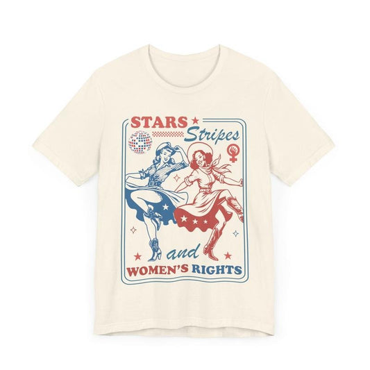 Stars Stripes And Women's Rights T Shirt, Retro Feminist Shirt, Social Justice Shirt, Usa Party Tee, Abortion Shirt, Freedom Shirt, Unisex T-Shirt, Gifts For Women, Short Sleeve Tee Shirt